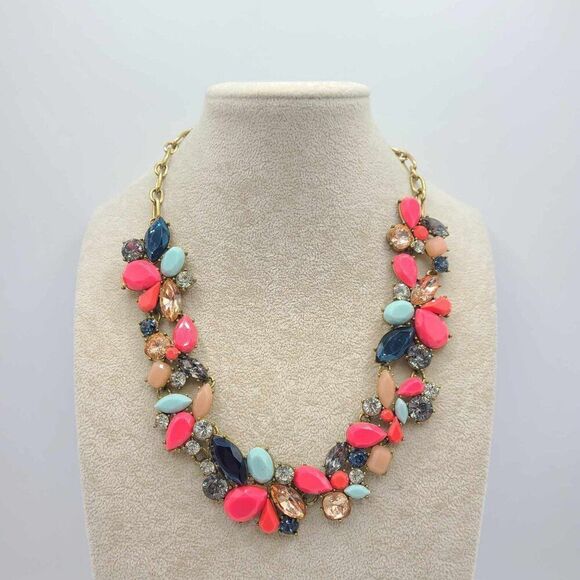 J Crew Multi Color Crystal and Resin Statement Necklace - Picture 8 of 8